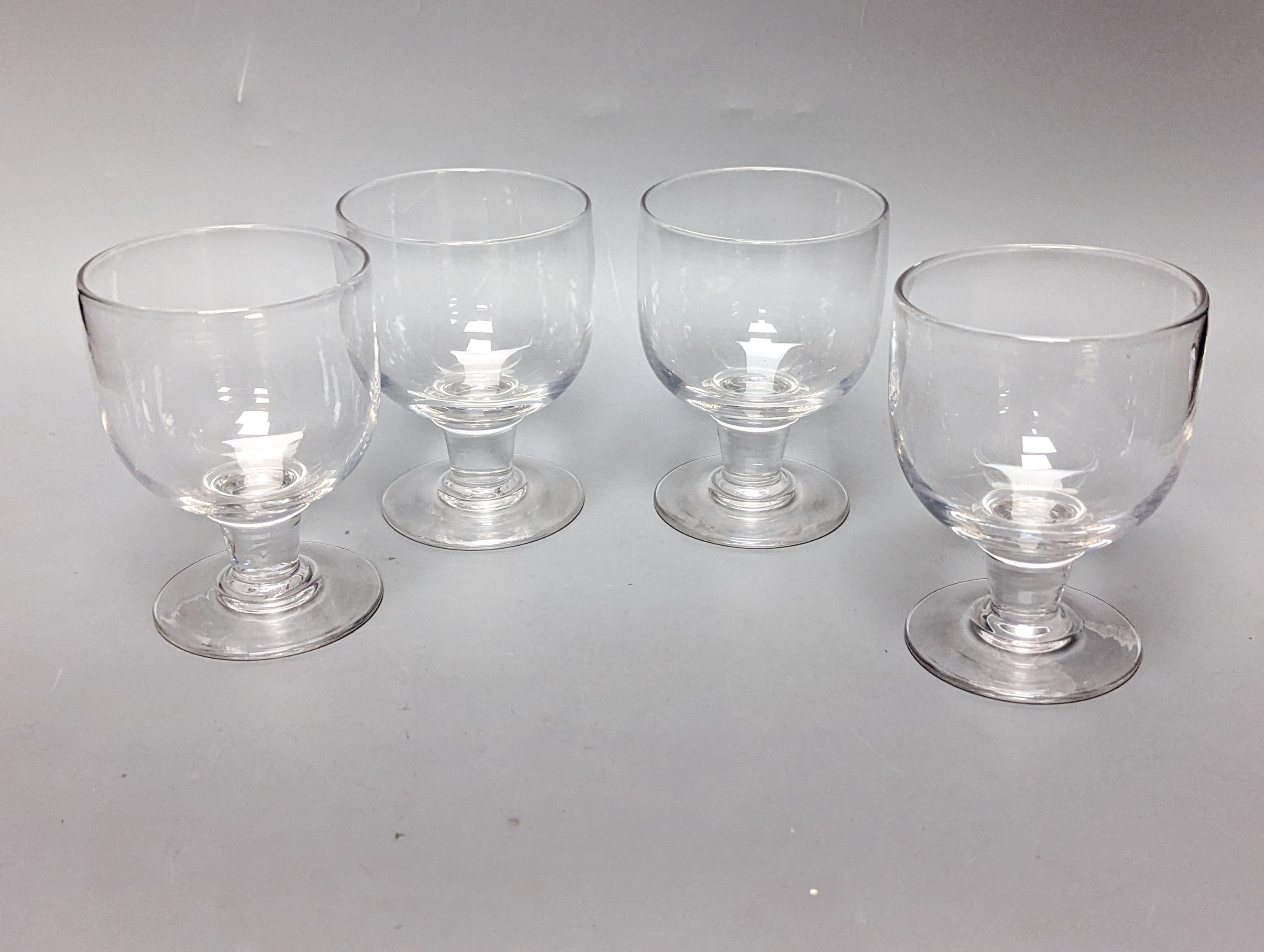 Three part sets of Victorian glass rummers. Tallest - 15cm (11)